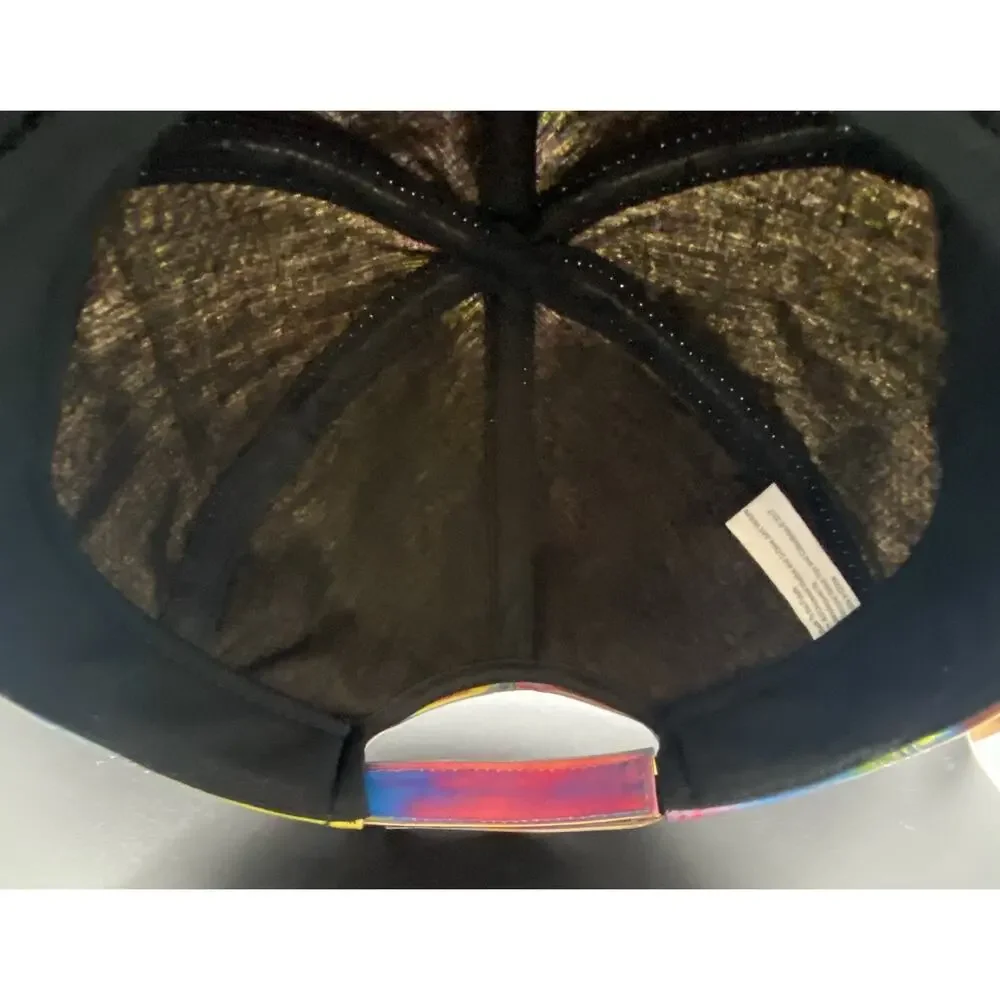 Back To The Future 2 Marty McFly Ball Cap Iridescent Metallic Hat Rainbow Bill